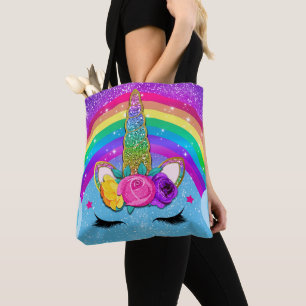 Rainbow Sparkle Glittery Unicorn Horn Face Girls