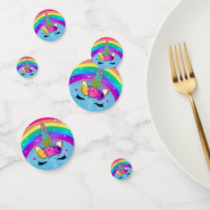 Rainbow Sparkle Glittery Unicorn Horn Face Party Konfetti