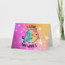 Rainbow Sparkle I Liebe Narwhal
