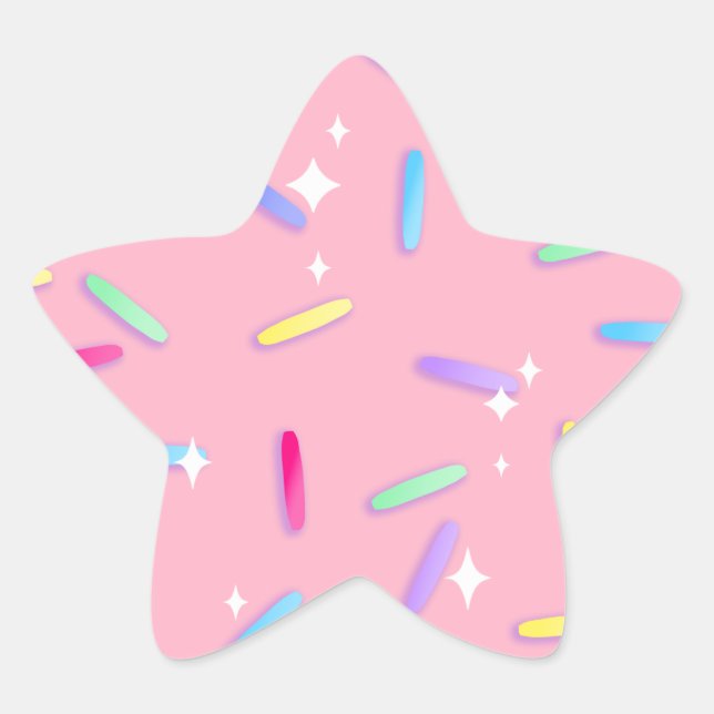 Rainbow Sparkle Star Sprinkler Stickers (Vorderseite)