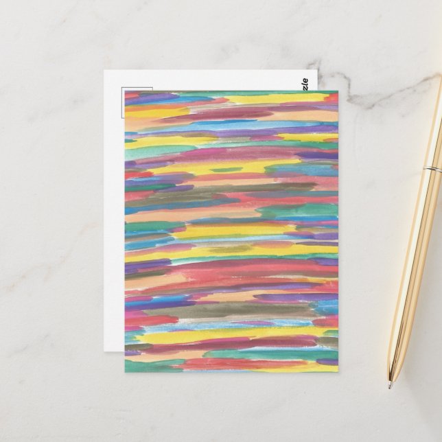 Rainbow Spectrum Abstrakt Art Print Postkarte (Vorderseite/Rückseite Beispiel)