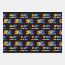 Rainbow Spectrum Pattern "MERRY CHRISTMAS!" Geschenkpapier Set