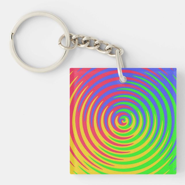 Rainbow Spiral Acrylic Schlüsselanhänger (Vorderseite)