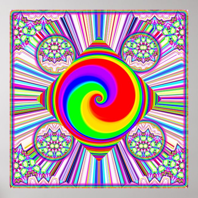 Rainbow Spiral Diamond Poster (Vorne)