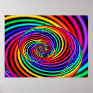 Rainbow Spiral Fraktal Poster