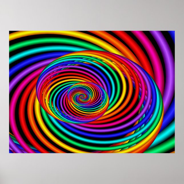 Rainbow Spiral Fraktal Poster (Vorne)