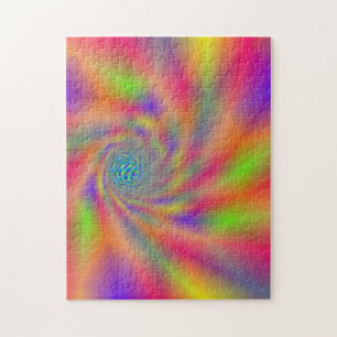 Rainbow Spiral Hole Tunnel Unmögliches Muster Puzzle