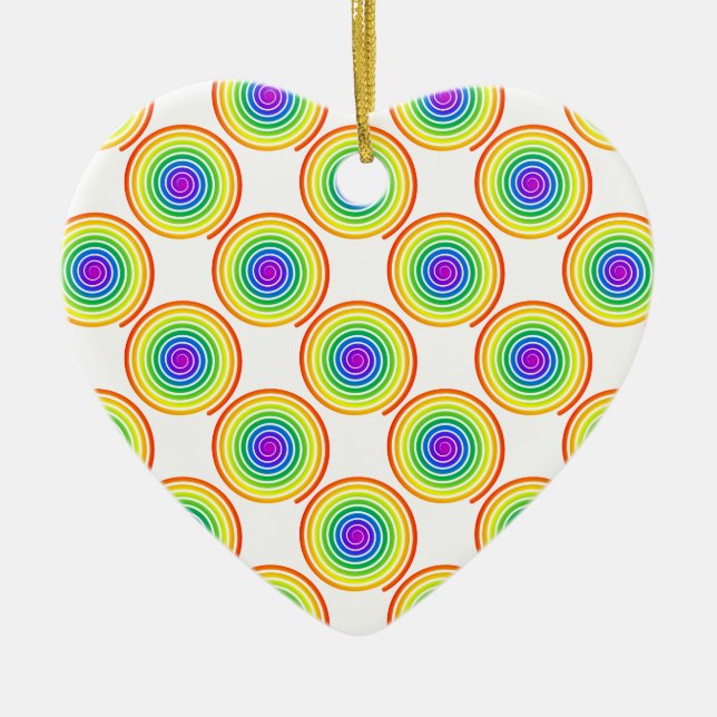 Rainbow Spiral Muster Keramik Ornament (Vorne)