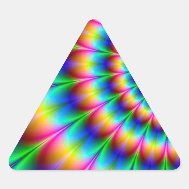 Rainbow Spiral Optical Illusion Dreieckiger Aufkleber (Vorderseite)