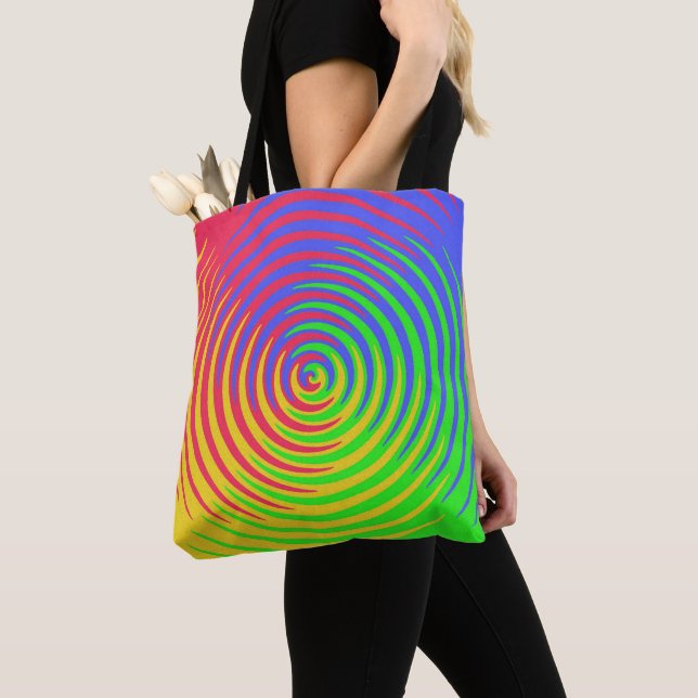 Rainbow Spiral Red Blue Yellow Green Tote Bag (Von Nahem)