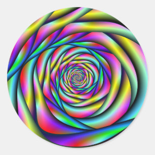 Rainbow Spiral Runder Aufkleber