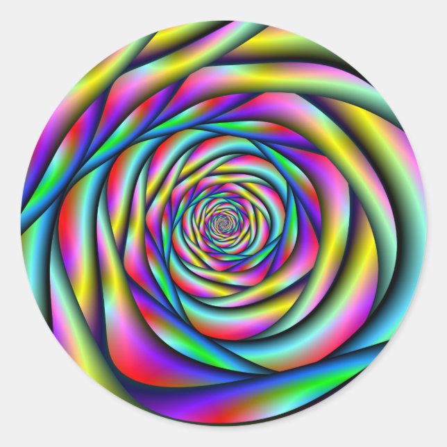 Rainbow Spiral Runder Aufkleber (Vorderseite)