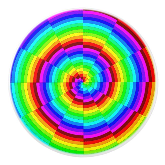 Rainbow Spiral von Kenneth Yoncich Keramikknauf (Vorderseite)