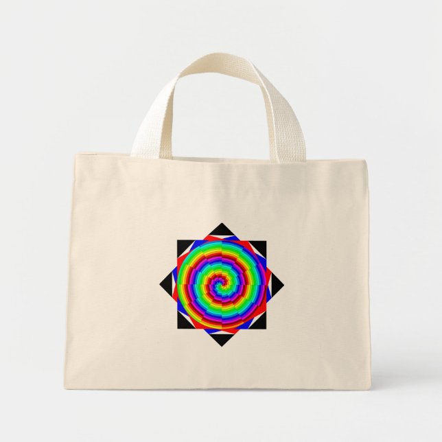 Rainbow Spiral von Kenneth Yoncich Mini Stoffbeutel (Vorne)
