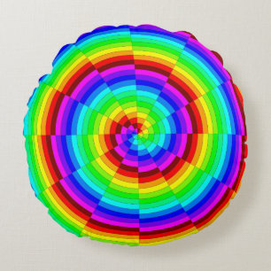 Rainbow Spiral von Kenneth Yoncich Rundes Kissen