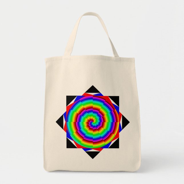 Rainbow Spiral von Kenneth Yoncich Tragetasche (Vorne)