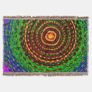 Rainbow Spiral Vortex – Premium Woven Blanket Decke
