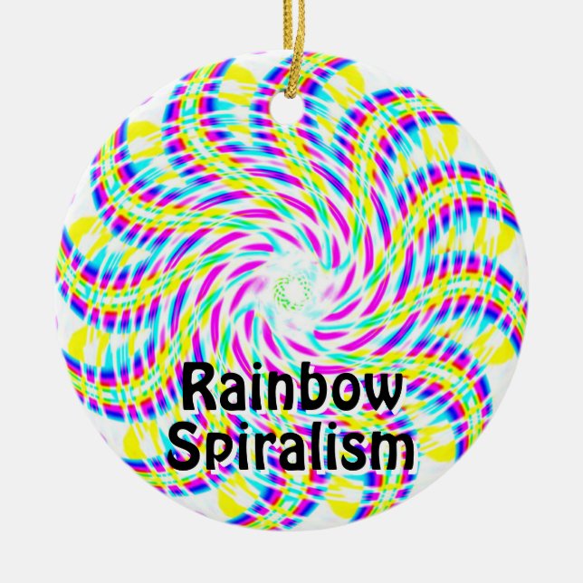 Rainbow Spiralismus Keramik Ornament (Vorne)