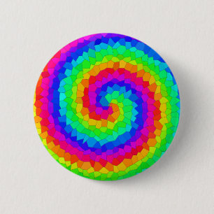 Rainbow-Spiralmosaik Button