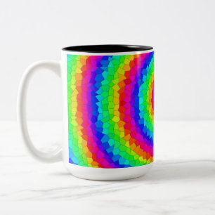 Rainbow-Spiralmosaik Zweifarbige Tasse