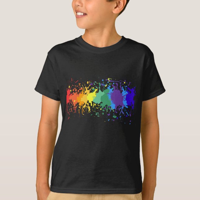 RAINBOW SPLASH ARTISTIC GRAFFITI PAINT TROPFEN T-Shirt (Vorderseite)