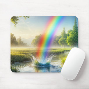 Rainbow-Splash in einem Stream Mousepad