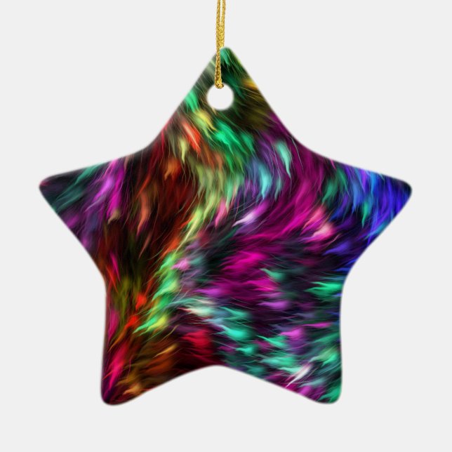 Rainbow Splash Keramik Ornament (Vorne)