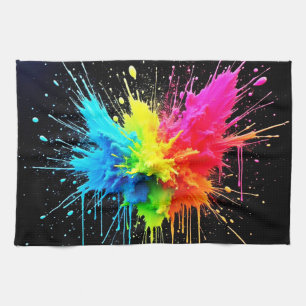 Rainbow Splash Powder Art Geschirrtuch