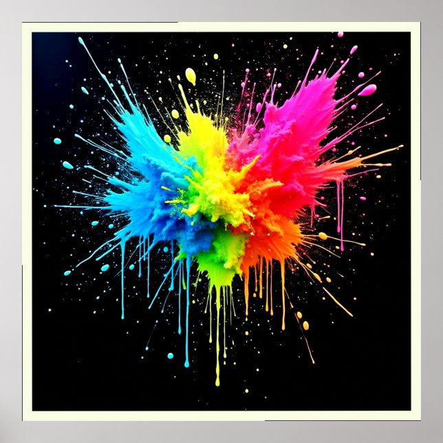 Rainbow Splash Powder Art Poster (Vorne)