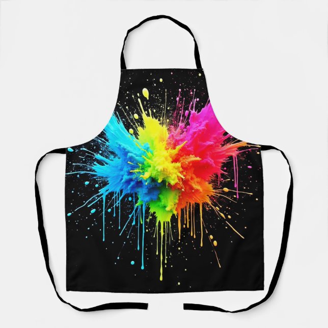 Rainbow Splash Powder Art Schürze (Vorderseite)