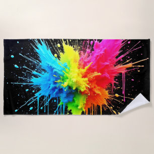 Rainbow Splash Powder Art Strandtuch