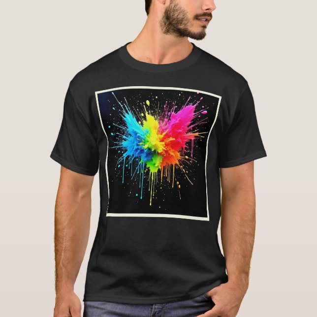 Rainbow Splash Powder Art T-Shirt (Vorderseite)