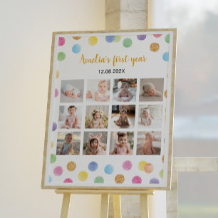 Rainbow Spot Birthday Foto Milestone Poster