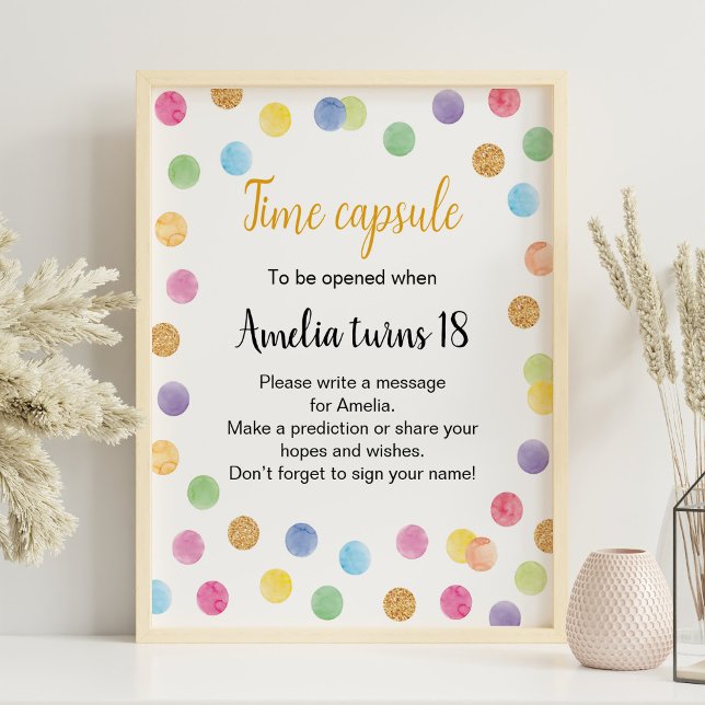 Rainbow Spot Birthday Time Kapselsigne Poster (Von Creator hochgeladen)