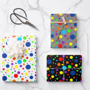 Rainbow Spots Wrapping Paper Set Geschenkpapier Set