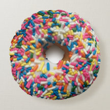 Rainbow Sprinkle Donut Kissen