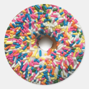 Rainbow Sprinkle Donut Rundkleber Runder Aufkleber