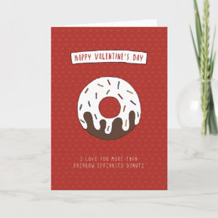 Rainbow Sprinklerl donut Valentines Card Feiertagskarte