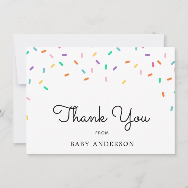 Rainbow Sprinkles Baby Danke (Vorderseite)