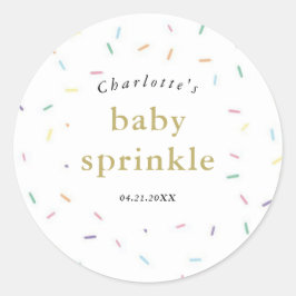 Rainbow Sprinkles Baby Sprinkle Einladung Runder Aufkleber