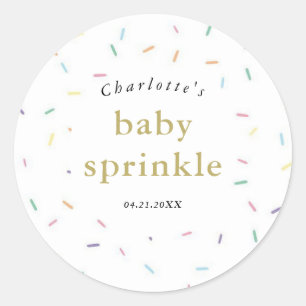 Rainbow Sprinkles Baby Sprinkle Einladung Runder Aufkleber