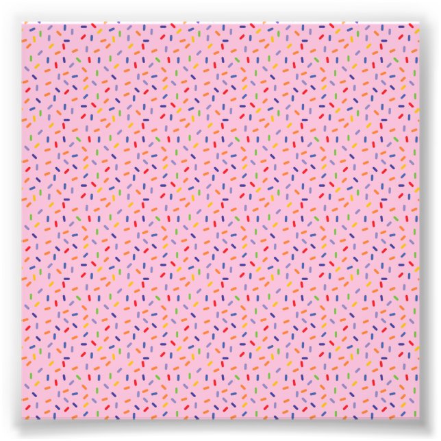 Rainbow Sprinkles Farbenfrohe Confetti Light Pink Fotodruck (Vorne)
