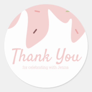 Rainbow Sprinkles Ice Cream Cake Zuckerguss Rosa Runder Aufkleber