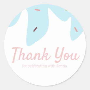 Rainbow Sprinkles Ice Cream Cake Zuckerguss Rosa Runder Aufkleber