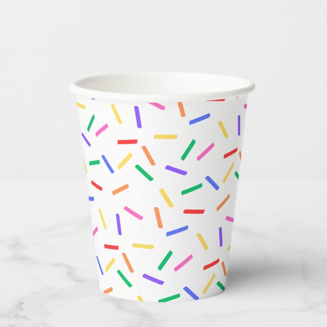 Rainbow Sprinkles Paper Party Cups Pappbecher (Vorderseite)