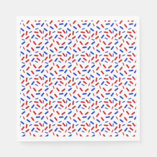 Rainbow Sprinkles Red White Blue American Flag Serviette