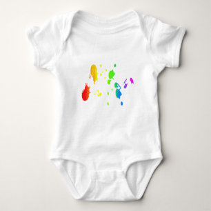 Rainbow-Spritzer Baby Strampler