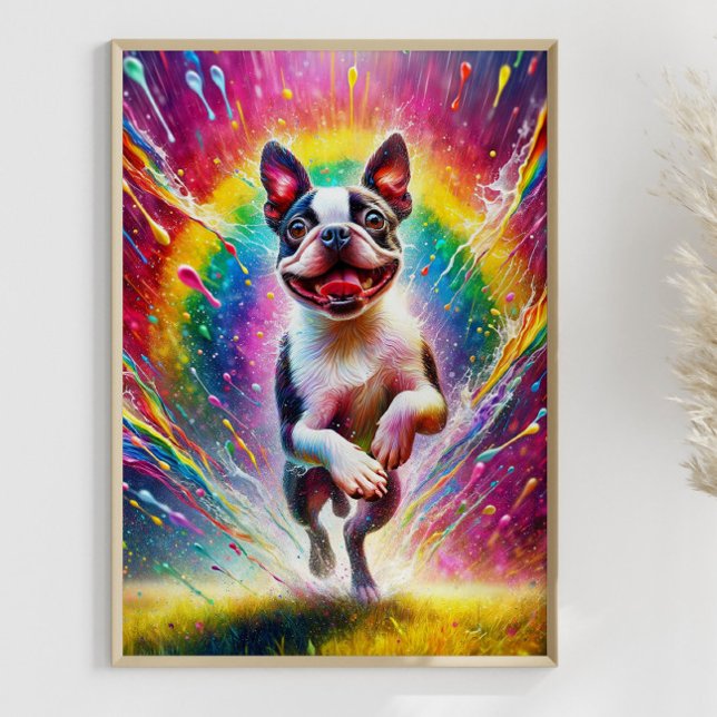 Rainbow Spritzer Boston Terrier Poster (Von Creator hochgeladen)