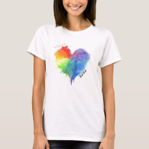 Rainbow Spritzer Herz Liebe T Shirt