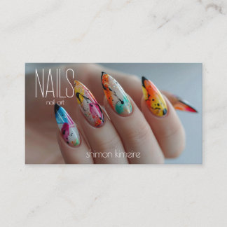 Rainbow Spritzer Nail Art Manicurist Loyalität Visitenkarte